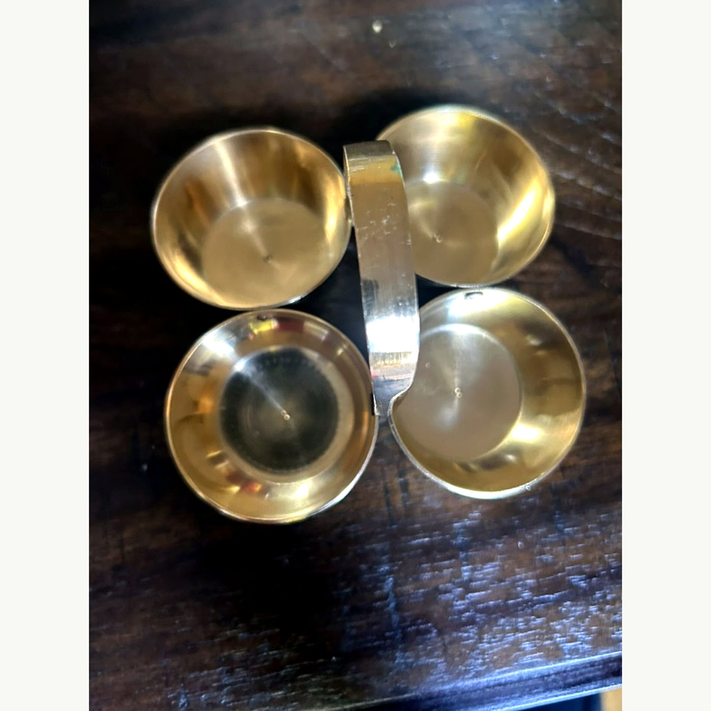 Brass Four-Cup Condiment Server